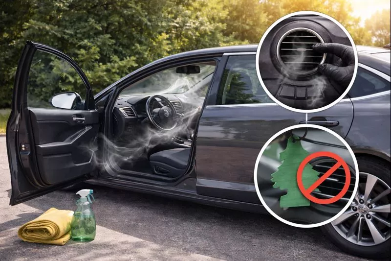 What can you do at home if your car still smells